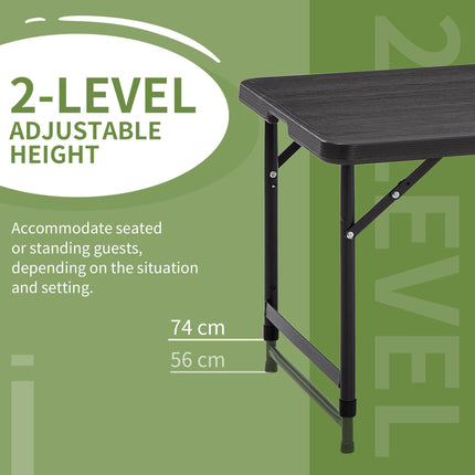Foldable Adjustable Height Patio Dining Table for 4 - Dark Grey