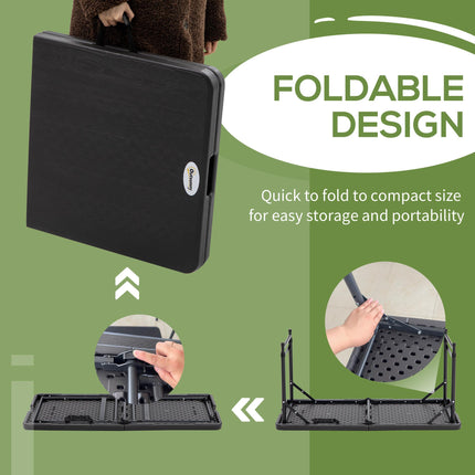 Foldable Adjustable Height Patio Dining Table for 4 - Dark Grey