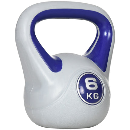 Kettlebell, 6kg Kettle Bells with Handle for Home Gym Weight Lifting and Strength Training, Purple and Grey