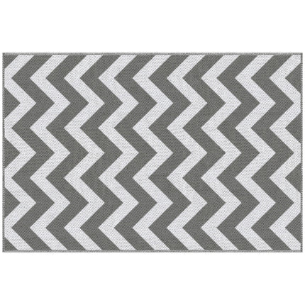 Waterproof Outdoor Camping Rug Mat 182x121cm Reversible - Light Grey White
