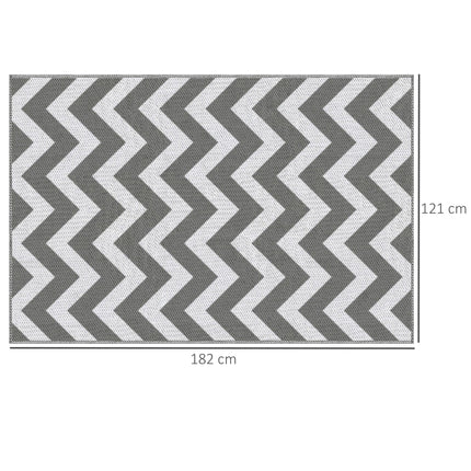 Waterproof Outdoor Camping Rug Mat 182x121cm Reversible - Light Grey White