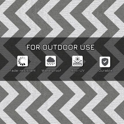 Waterproof Outdoor Camping Rug Mat 182x121cm Reversible - Light Grey White