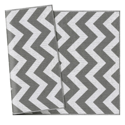 Waterproof Outdoor Camping Rug Mat 182x121cm Reversible - Light Grey White