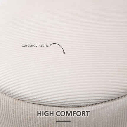 Set of 2 Modern Storage Ottomans with Removable Lids, Fabric Footstools and Dressing Table Stools - White