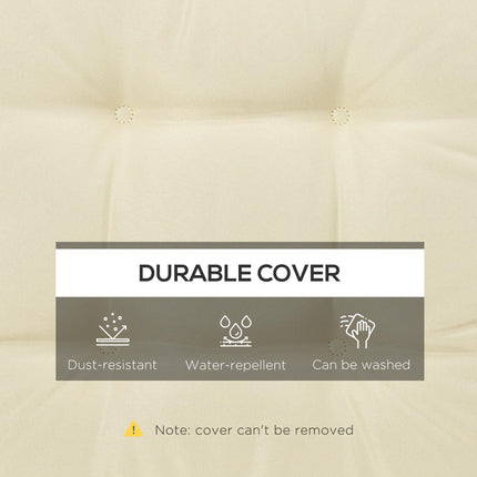 Set of 4 Garden Seat Cushions with Ties 42x42x5 cm - Cream White