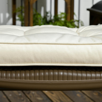 Set of 4 Garden Seat Cushions with Ties 42x42x5 cm - Cream White