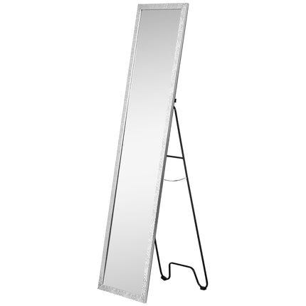 Full Length Free Standing Dressing Mirror with PS Frame for Bedroom & Living Room - Silver