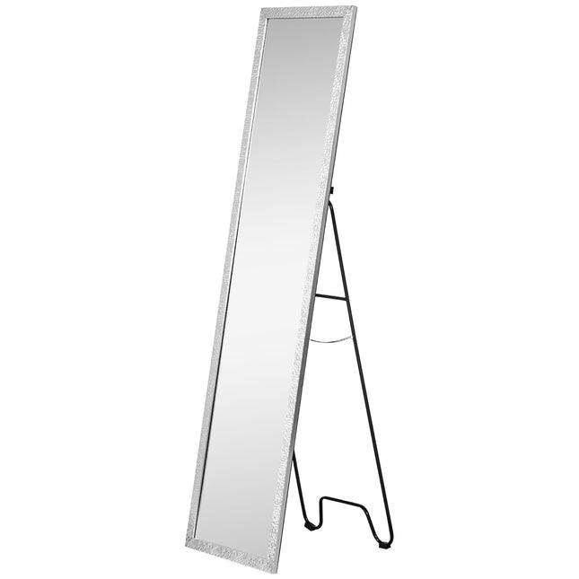 Full Length Free Standing Dressing Mirror with PS Frame for Bedroom & Living Room - Silver