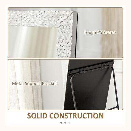 Full Length Free Standing Dressing Mirror with PS Frame for Bedroom & Living Room - Silver