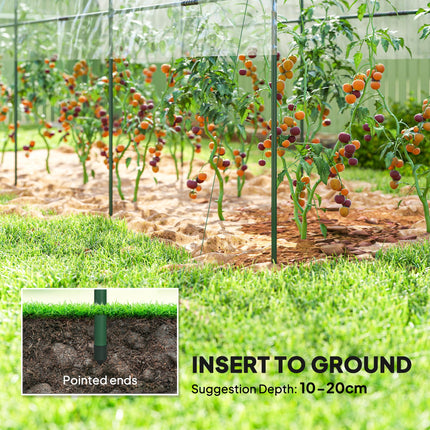 Tunnel Tomato Greenhouse with Steel Frame and Clear Cover - Green