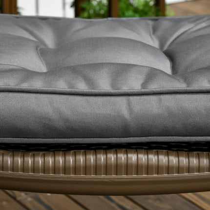 Set of 4 Durable Garden Seat Cushions with Ties 42x42x5 cm - Grey