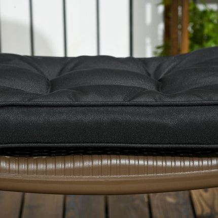 Set of 4 Garden Seat Cushions with Ties 42x42x5cm - Black