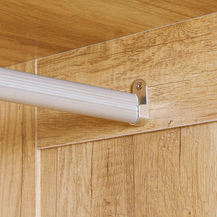 2 Door Wardrobe with 2 Drawers and Hanging Rail for Bedroom - Natural