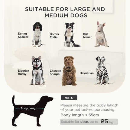 Dog Sofa with Legs for Large & Medium Dogs 100x62x32 cm Water-Resistant Fabric - Grey