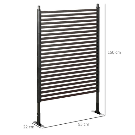 Outsunny Garden Fence with 2 Standing Ways for Hard & Soft Ground, Decorative Outdoor Divider, Animal Barrier Fence, Brown