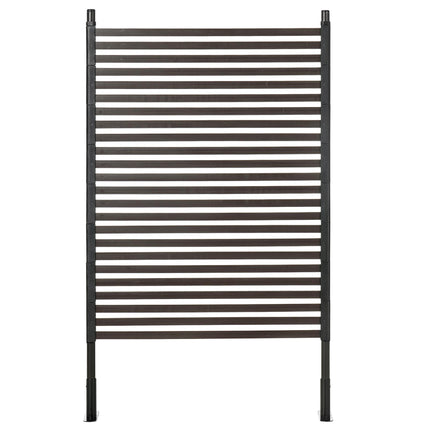 Outsunny Garden Fence with 2 Standing Ways for Hard & Soft Ground, Decorative Outdoor Divider, Animal Barrier Fence, Brown