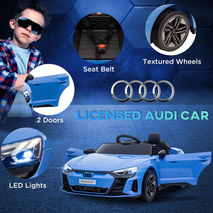 Audi Licensed Kids 12V Electric Ride On Car with Remote Control, Suspension, Lights & Music - Blue