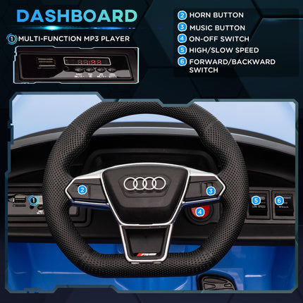 Audi Licensed Kids 12V Electric Ride On Car with Remote Control, Suspension, Lights & Music - Blue