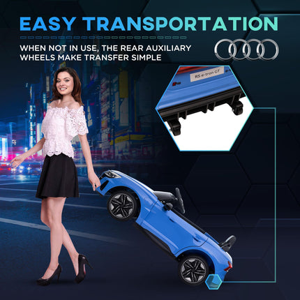 Audi Licensed Kids 12V Electric Ride On Car with Remote Control, Suspension, Lights & Music - Blue