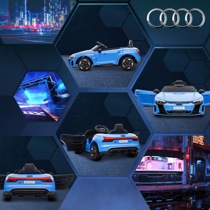 Audi Licensed Kids 12V Electric Ride On Car with Remote Control, Suspension, Lights & Music - Blue