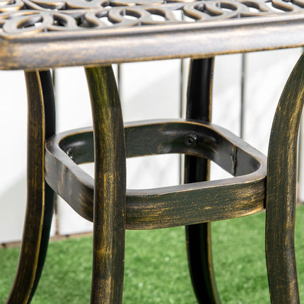 Outdoor Side Table 54x54cm with Umbrella Hole 38mm - Bronze Cast Aluminium