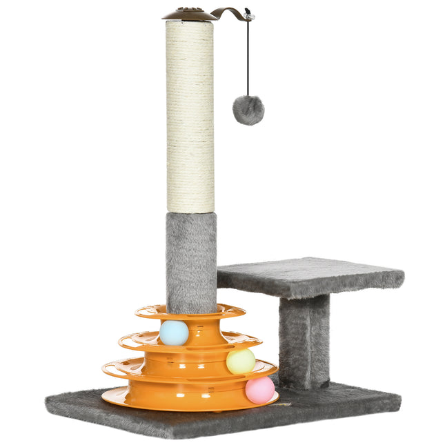Cat Tree Tower Activity Center with Scratching Posts and Perch 56cm - Grey