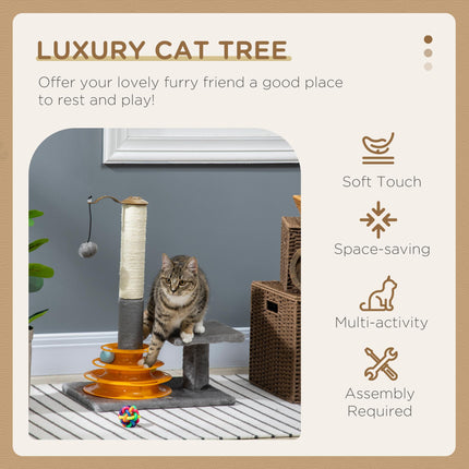 Cat Tree Tower Activity Center with Scratching Posts and Perch 56cm - Grey