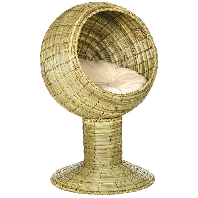 Raised Cat House with Detachable Top and Stand Cushion 41x71.5 cm - Yellow