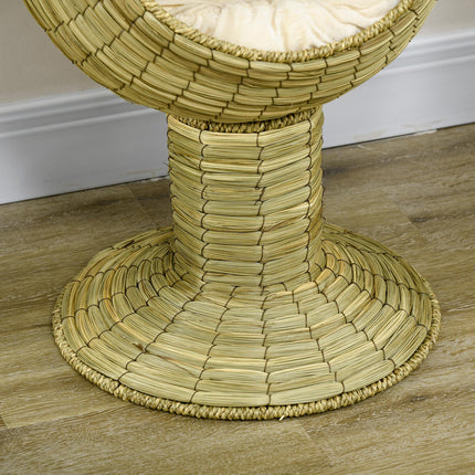 Raised Cat House with Detachable Top and Stand Cushion 41x71.5 cm - Yellow