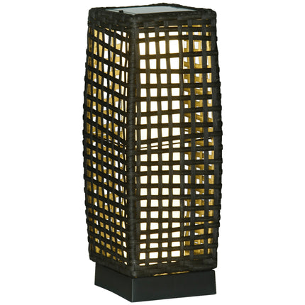 Outdoor Rattan Solar LED Lantern with Auto On/Off - Grey