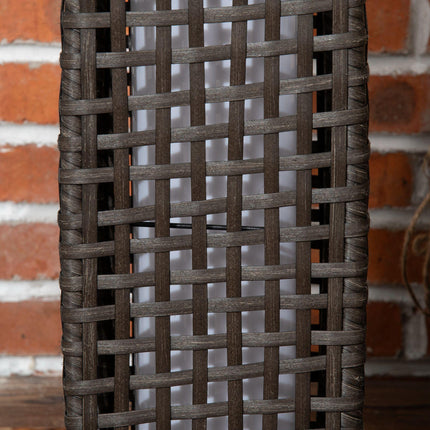Outdoor Rattan Solar LED Lantern with Auto On/Off - Grey
