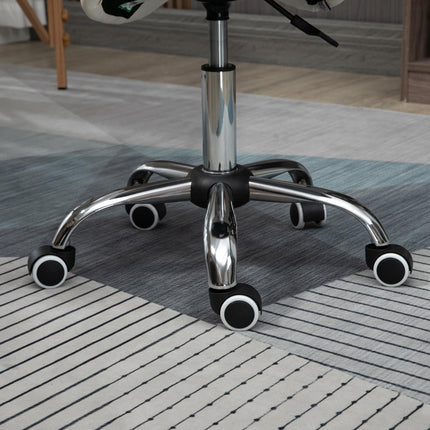 Height Adjustable 360° Rotating Cosmetic Salon Stool with Hydraulic Wheels - Cream