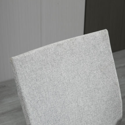 Linen Swivel Office Desk Chair with Wheels, Adjustable Height & Armrests - Light Grey