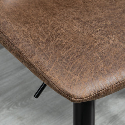 Adjustable 360° Swivel Bar Stools Set of 2 with Padded Seats - Brown