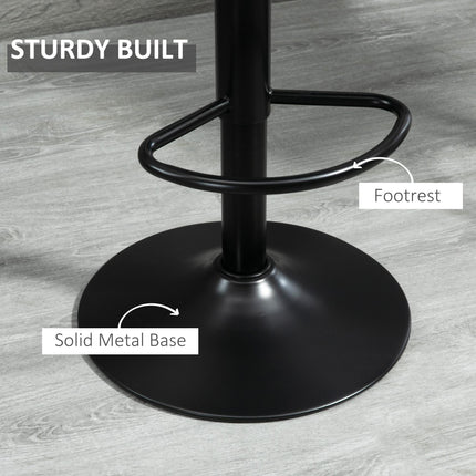 Set of 2 Adjustable Bar Stools with 360° Swivel - Grey