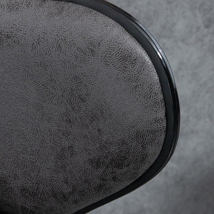 Set of 2 Adjustable Height Swivel Bar Stools with Microfiber Cloth Upholstery - Dark Grey