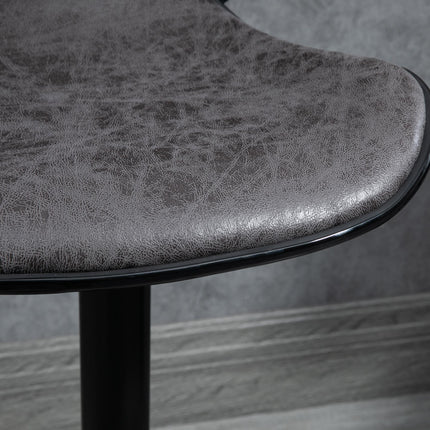 Set of 2 Adjustable Height Swivel Bar Stools with Microfiber Cloth Upholstery - Dark Grey