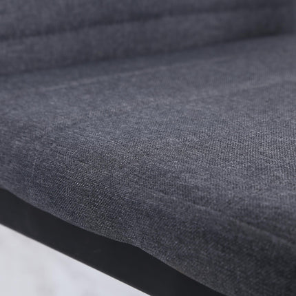 Set of 4 High Back Modern Upholstered Linen-Touch Dining Chairs with Metal Legs - Grey