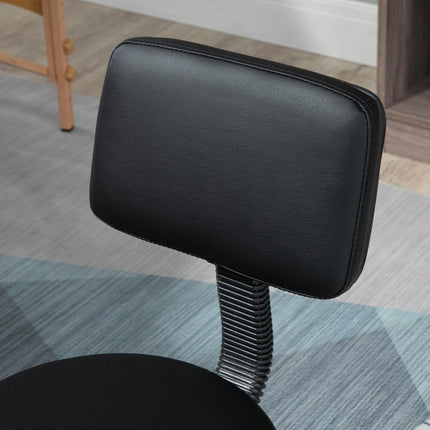 Adjustable Swivel Salon Chair with Padded Seat and Back, 5 Wheels - Black