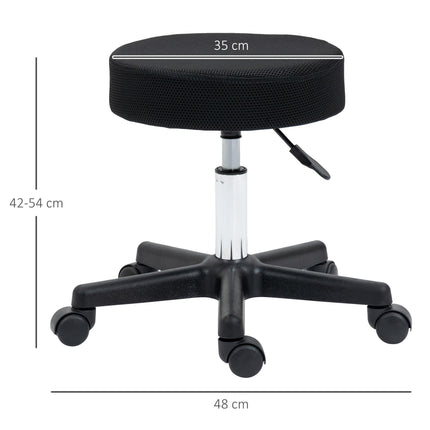 Hydraulic Swivel Adjustable Height Salon Spa Stool with 3 Seat Covers - Black