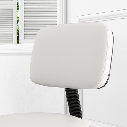 Beautician's Adjustable Swivel Salon Chair with Padded Seat and Back, 5 Wheels - White
