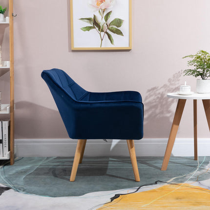 Luxe Velvet Wide Arm Accent Armchair for Comfort - Blue