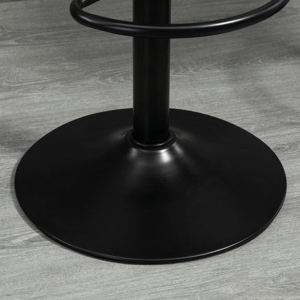 Set of 2 Adjustable Height Swivel Bar Stools with Microfiber Cloth Seat - Grey