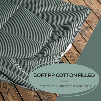 Foldable Padded Sun Lounger with Cup Holder and Carry Bag - Grey