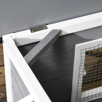 Wooden Small Dog Kennel 65H x 97L x 72W cm for Outside - Grey