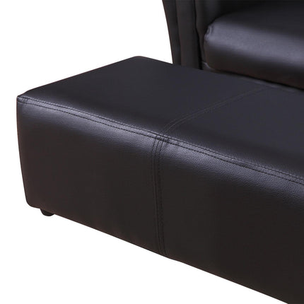2 Piece Toddler Sofa Set with Footstool for Kids - Black