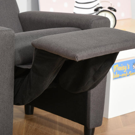 2 in 1 Kids Sofa Armchair with Reclining Footrest for Ages 3-6 - Grey