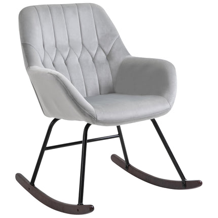 Stylish Padded Rocking Chair for Living Room - Grey and Black
