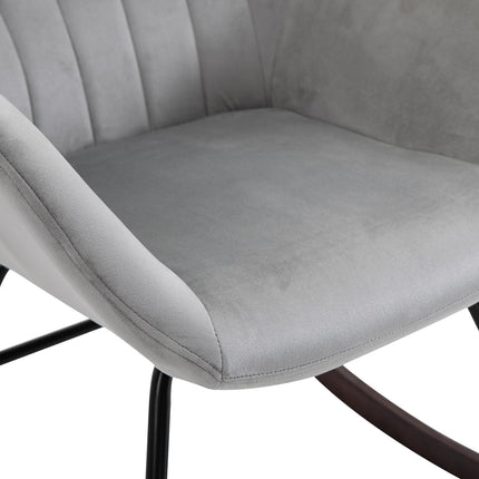 Stylish Padded Rocking Chair for Living Room - Grey and Black