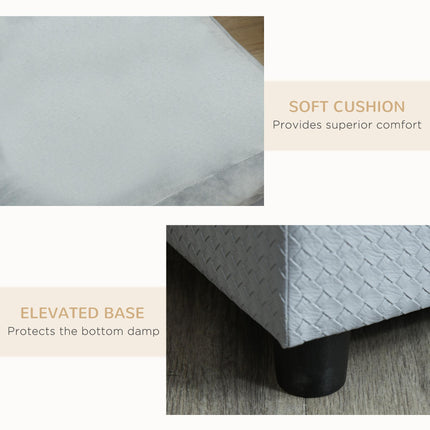 Dog Sofa with Storage and Soft Cushion for Small Dogs and Cats - Light Blue